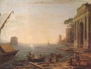 Claude Lorrain Seaport at Sunrise (mk08) oil